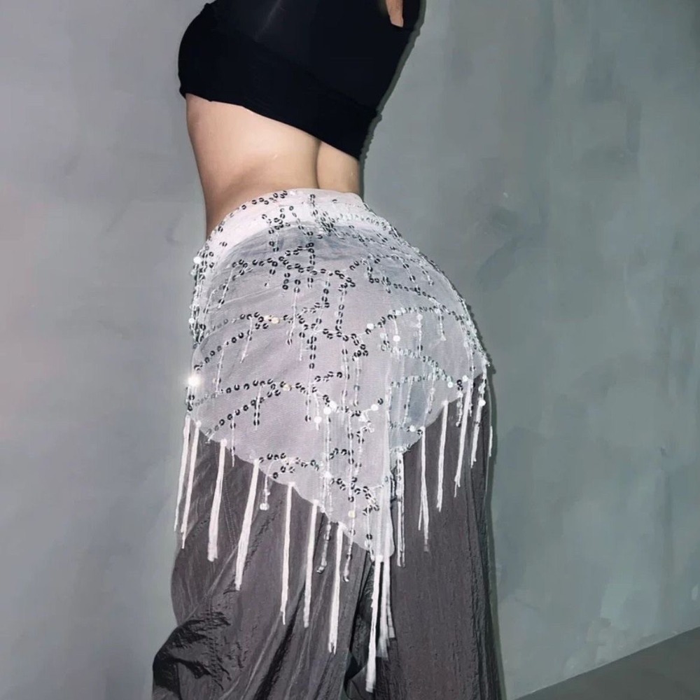 Street Fashion Thailand - Fashion Sequins Belly Dance Belt Tassels