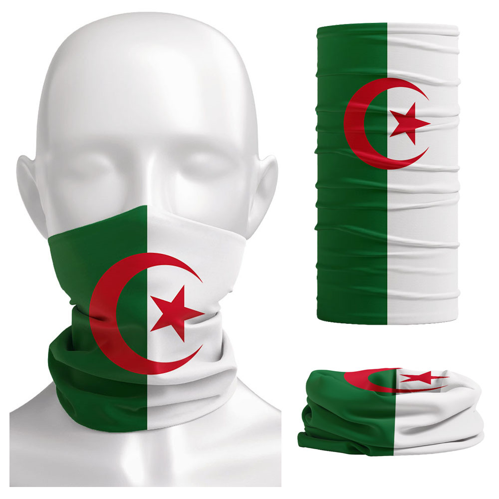 Balaclava Face Mask - Algeria Flag Printed Bandana Headwear Riding