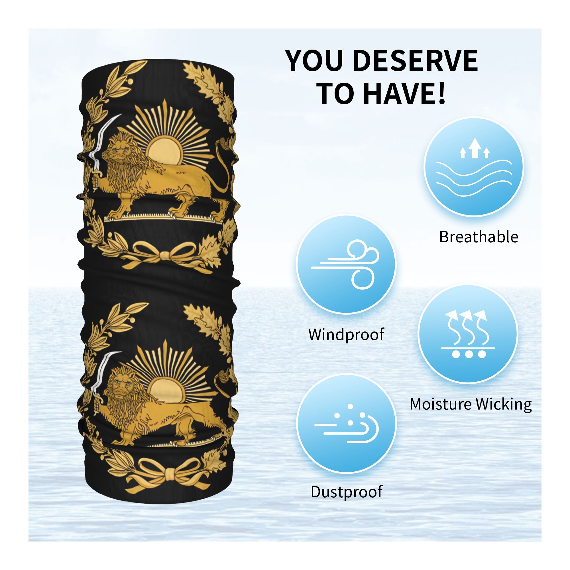 Lion and Sun Emblem of Persia  - Balaclava Face Mask avis et prix