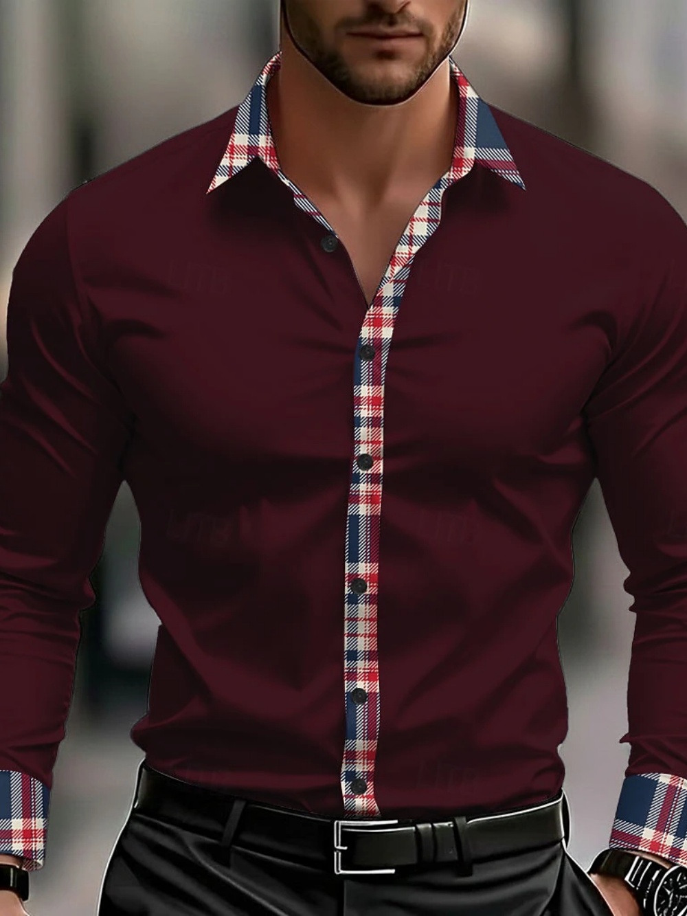 Men's Business Casual Long Sle - Street Fashion Events avis et prix