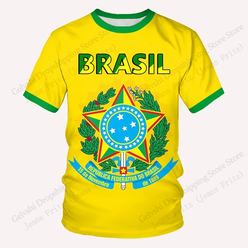 Brazil Letter Mens T-shirt Bra - Street Fashion Brazil avis et prix