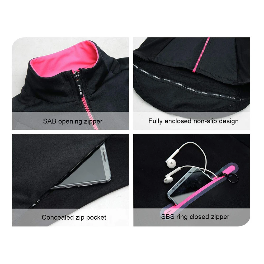 Santic Womens Fleece Bike Coat - Windbreak Shell Jacket avis et prix