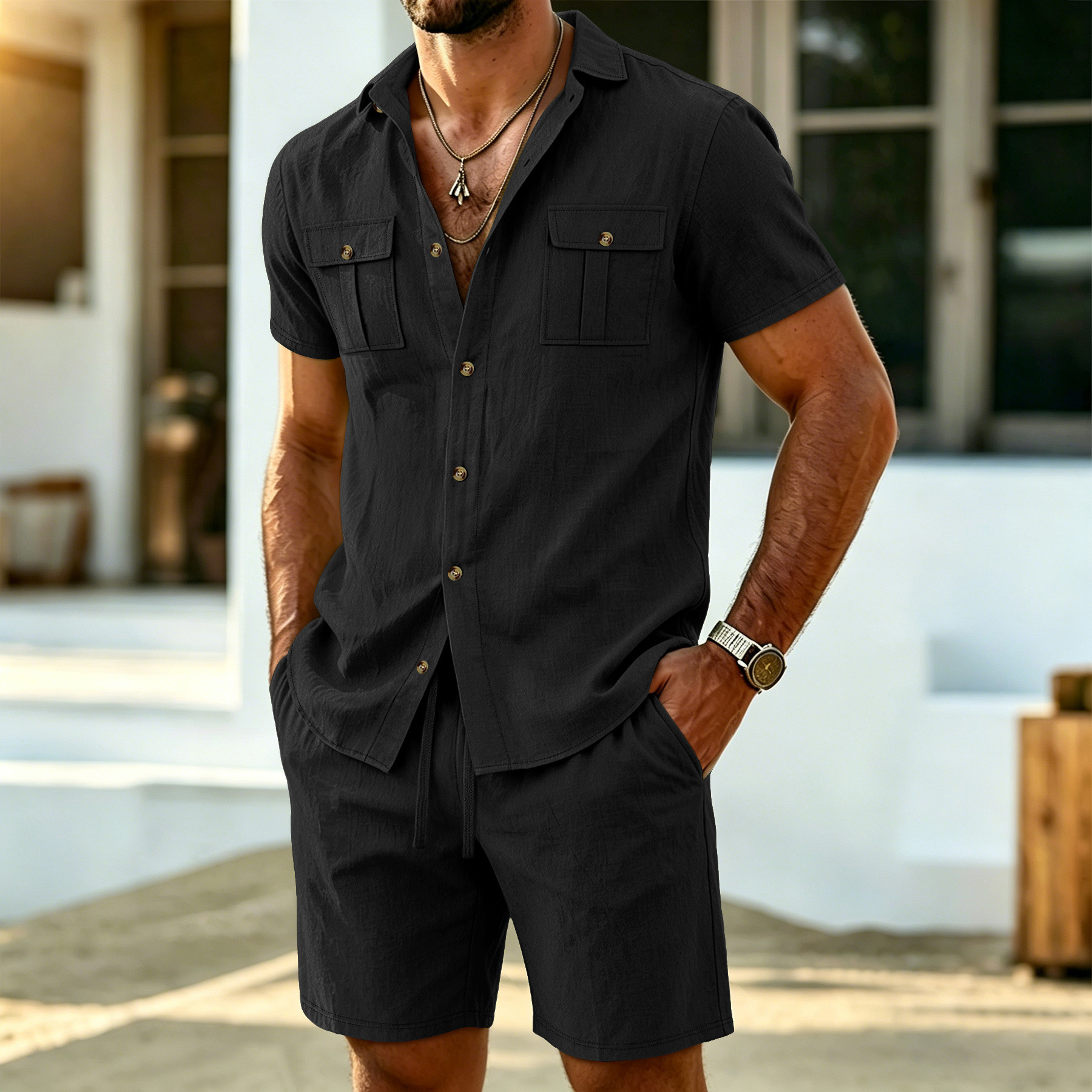 New summer men's linen outdoor - Street Fashion News avis et prix