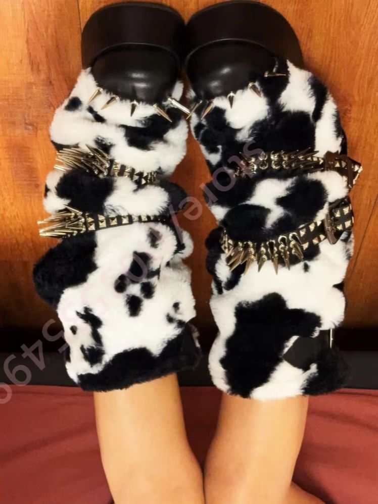 Winter Platform Cow Print Plus - Street Fashion Punk avis et prix