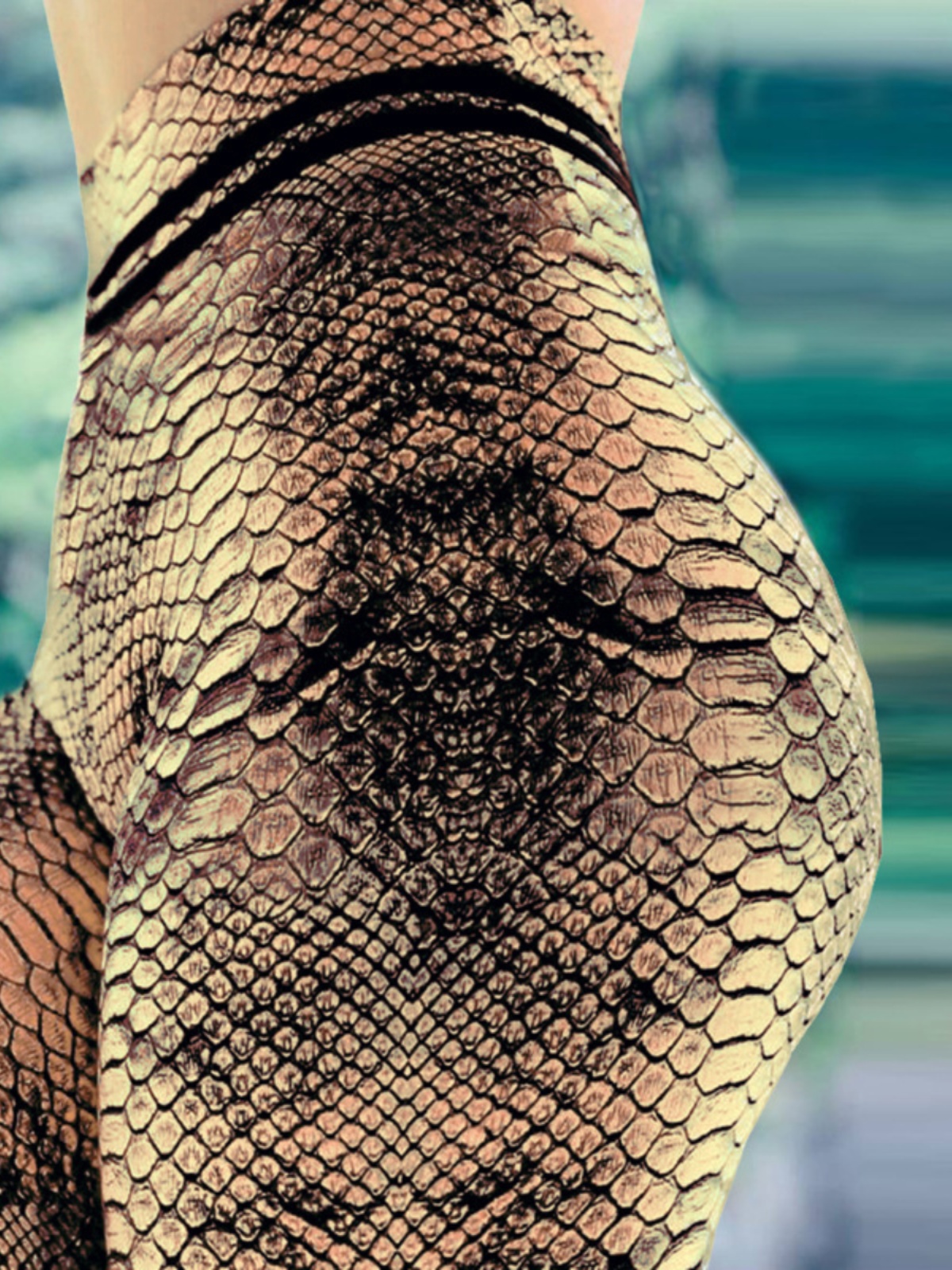 High Waist Snake Print Sports  - Fashion Street Yoga avis et prix
