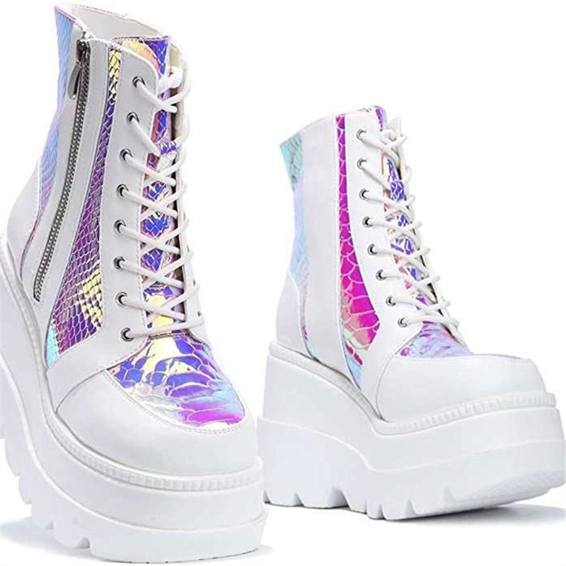 Women's Pink Holographic Platf - Street Fashion Punk avis et prix