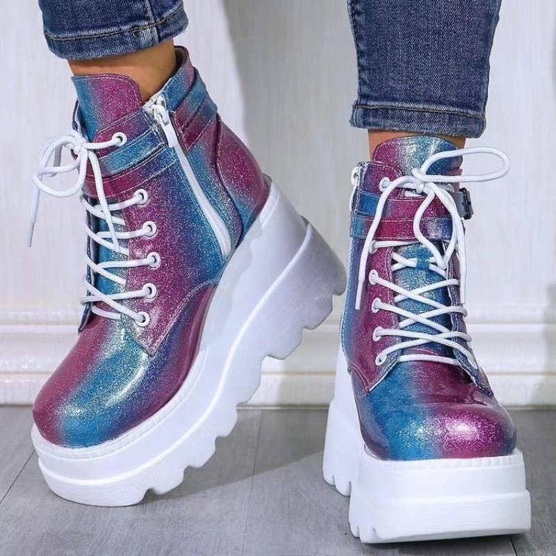 Women's Pink Holographic Platf - Street Fashion Punk avis et prix