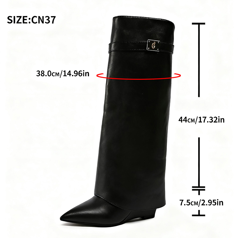 Black Pu Leather Knee High Boo - Street Fashion Punk avis et prix