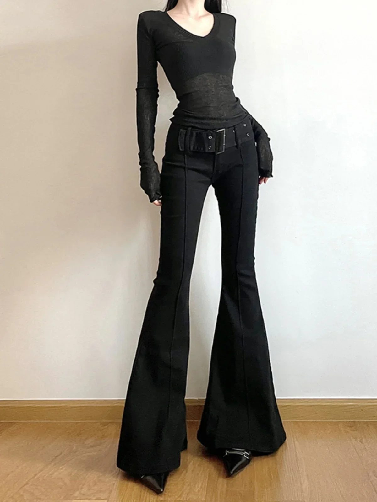 Women's Black Jeans Flare Pant - Fashion Street Yoga avis et prix