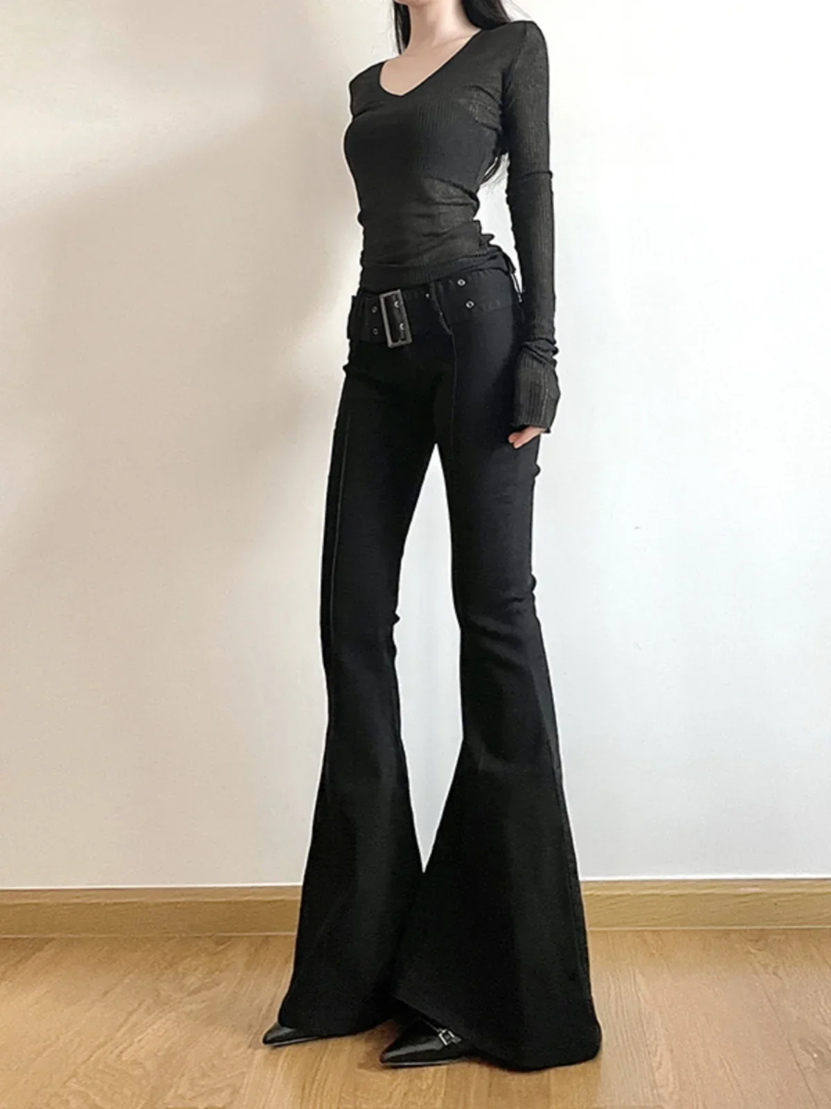 Women's Black Jeans Flare Pant - Fashion Street Yoga avis et prix