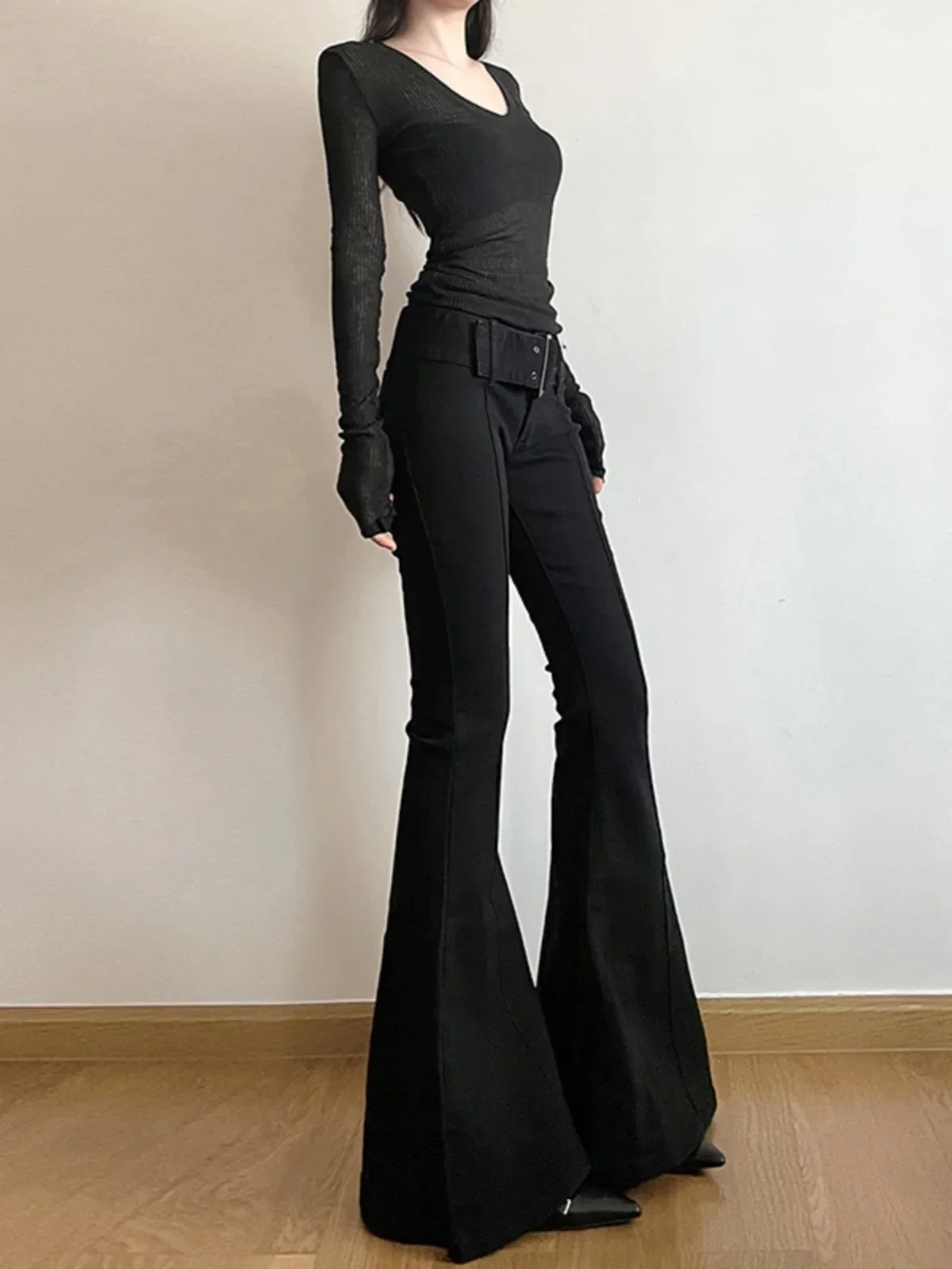 Women's Black Jeans Flare Pant - Fashion Street Yoga avis et prix