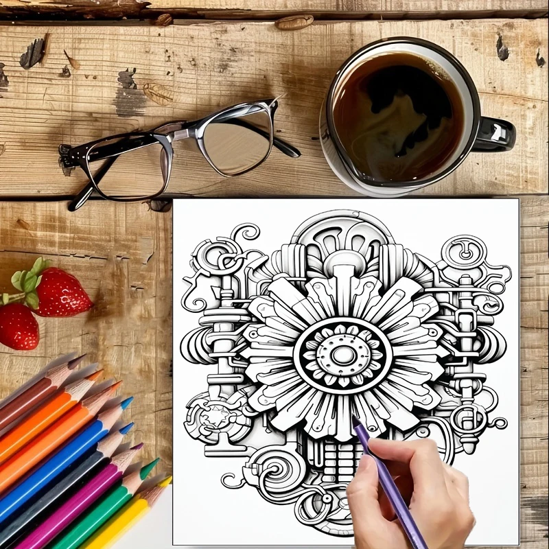 Coloring Book Steampunk Flower - Street Fashion Punk avis et prix