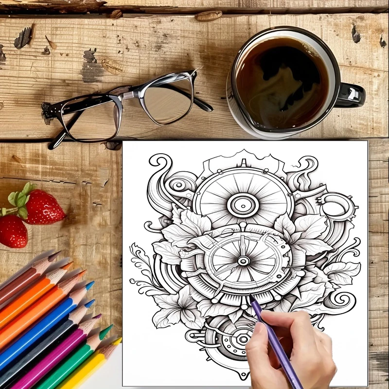 Coloring Book Steampunk Flower - Street Fashion Punk avis et prix