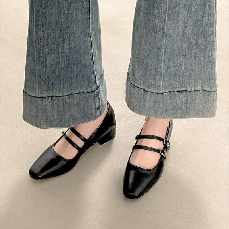 Square Toe Low Heel Women Silv - Street Fashion Shoes avis et prix