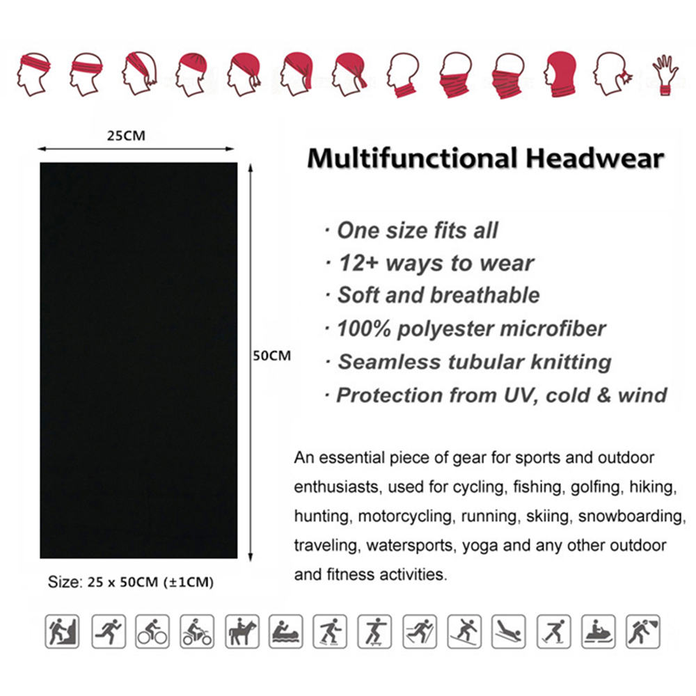 Seamless Solid Color Bandanas  - Balaclava Face Mask avis et prix