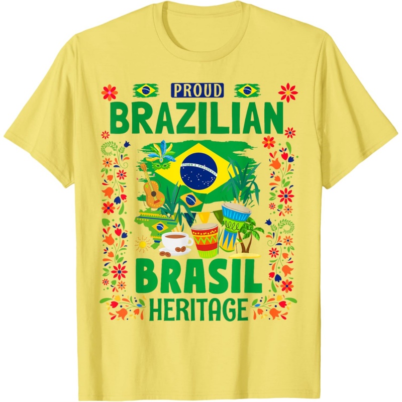 3D Printed Brazil Music T-Shir - Street Fashion Brazil avis et prix