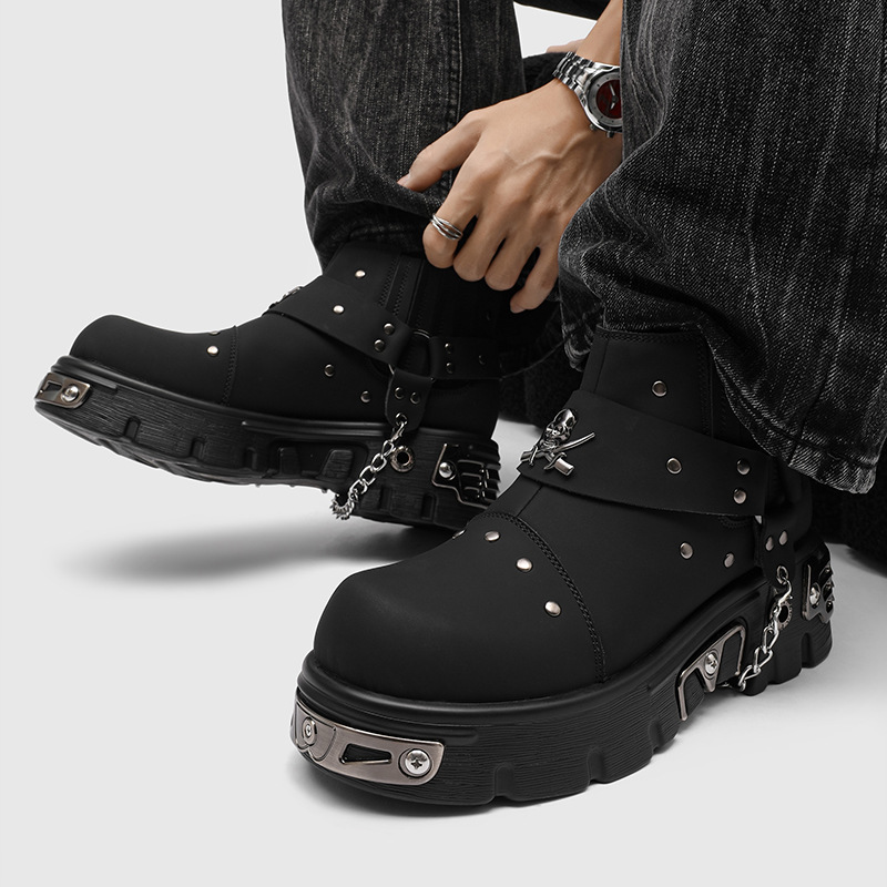 Rock Punk Metal Patchwork Moto - Street Fashion Punk avis et prix