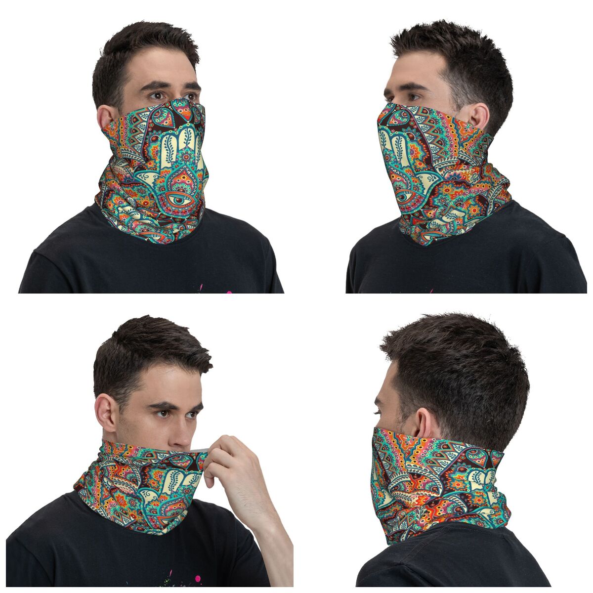 Hamsa Hand Bohemian Bandana Ne - Balaclava Face Mask avis et prix