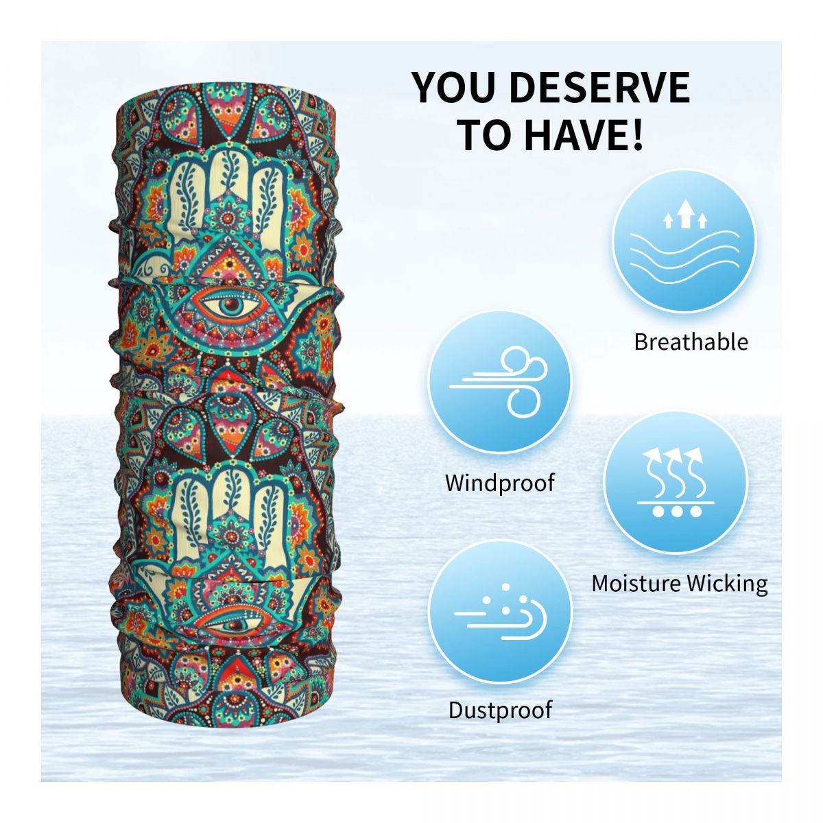 Hamsa Hand Bohemian Bandana Ne - Balaclava Face Mask avis et prix